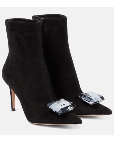 Gianvito Rossi Jaipur Suede Ankle Boots - Black