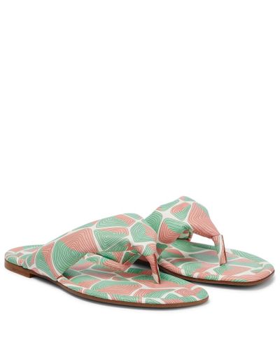 Emilio Pucci Printed Leather Thong Sandals - Multicolor