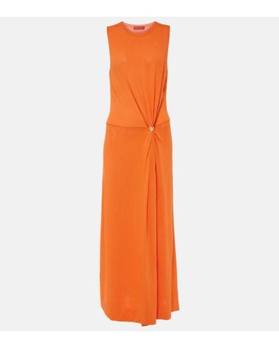 Altuzarra Saralien Gathered Jersey Maxi Dress - Orange