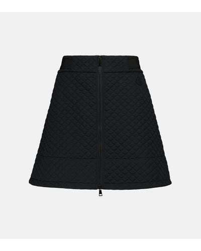 Moncler High-rise Quilted Miniskirt - Black