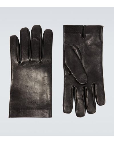 Saint Laurent Leather Gloves - Black