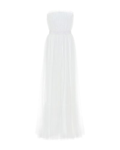 Max Mara Regno Strapless Tulle Bridal Gown - White