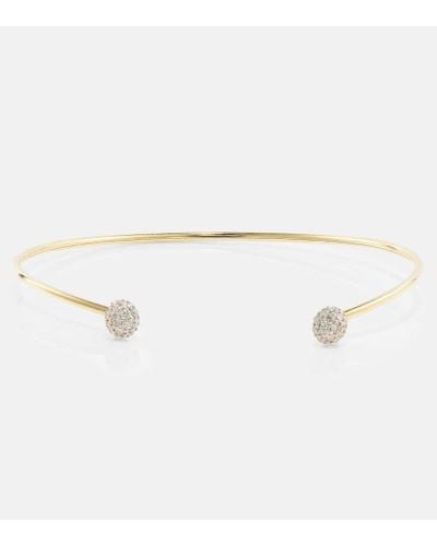 STONE AND STRAND Bracciale Dainty Mirror Ball in oro 10kt con diamanti - Bianco