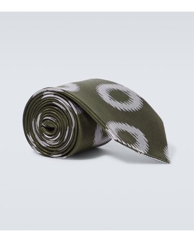 Comme des Garçons Ring-detail Silk Twill Tie - Green