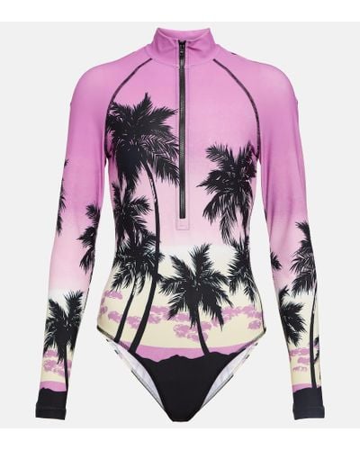 Palm Angels Pink Sunset Printed Swimsuit