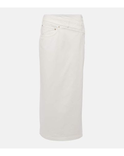 Loewe Deconstructed Denim Midi Skirt - White
