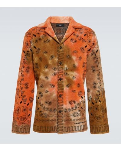 Alanui Bandana Piquet Jacquard Cotton Shirt - Orange