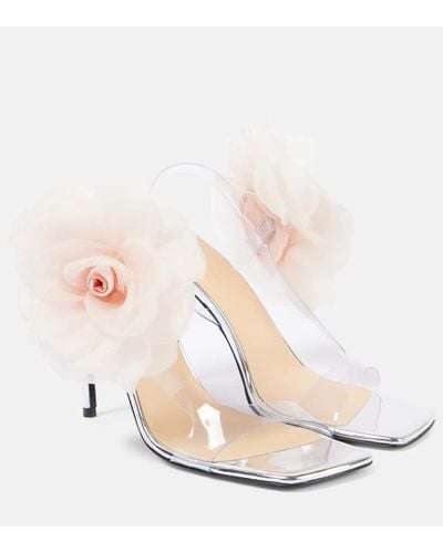 Magda Butrym Floral-applique Pvc And Leather Sandals - Natural