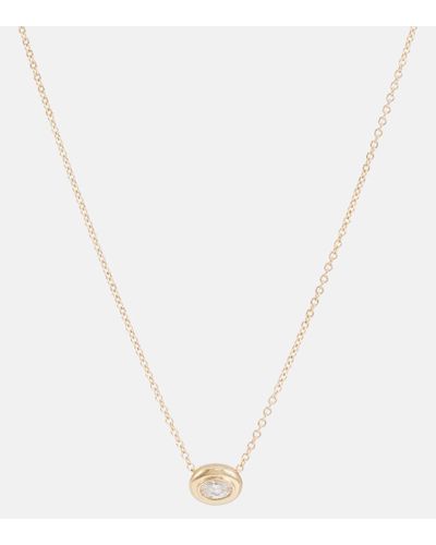 Melissa Kaye Halskette Lenox Reign aus 18kt Gelbgold mit Diamant - Weiß