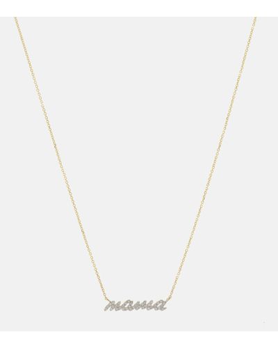 STONE AND STRAND Collier Hey Mama en or 10 ct et diamants - Blanc