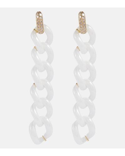 SHAY Pave Curl 18kt Gold Earrings With Diamonds - White