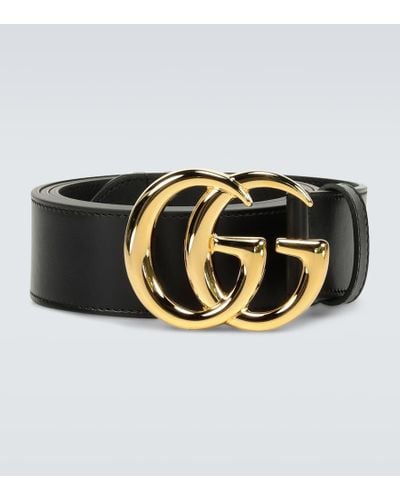 Gucci 4cm Marmont Leather Belt - Black