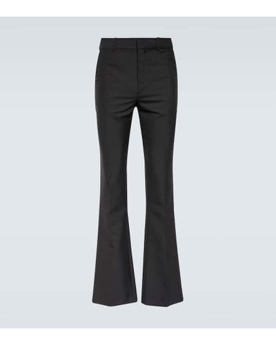 Loewe Wool And Mohair Bootcut Pants - Gray