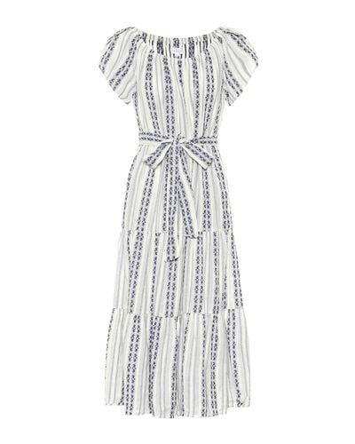 Velvet Tian Striped Cotton Midi Dress - Multicolour