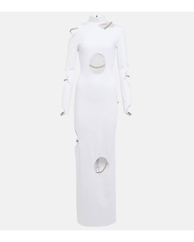 Christopher Kane Robe longue a ornements - Blanc