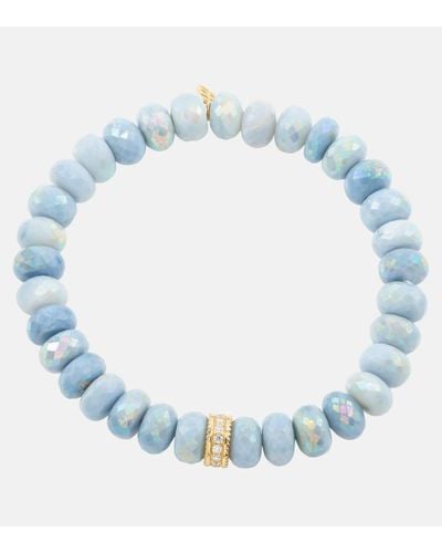 Sydney Evan Bracelet en or 14 ct, perles d'opales et diamants - Bleu