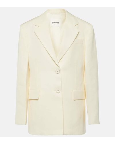 Jil Sander Oversize-Blazer aus einem Seidengemisch - Natur