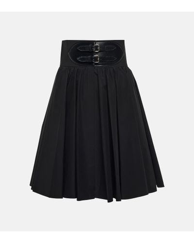 Alaïa Falda de algodon con cinturon - Negro