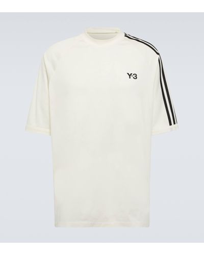 Y-3 Logo Cotton-blend Jersey T-shirt - Natural