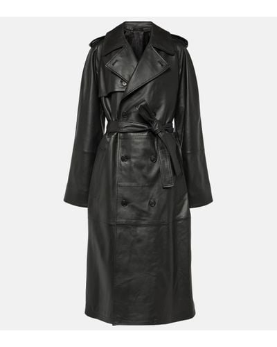 Wardrobe NYC Leather Trench Coat - Black