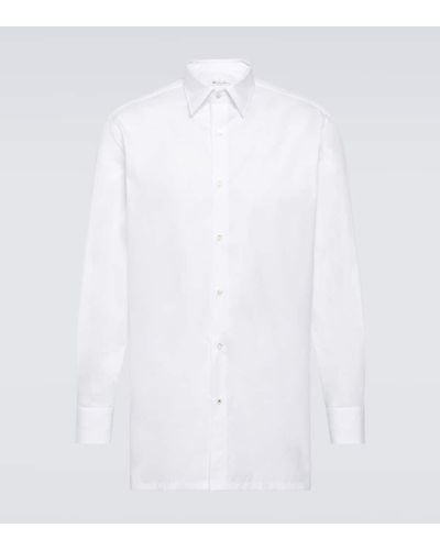 Loro Piana Oxford-Hemd aus Baumwollpopeline - Weiß