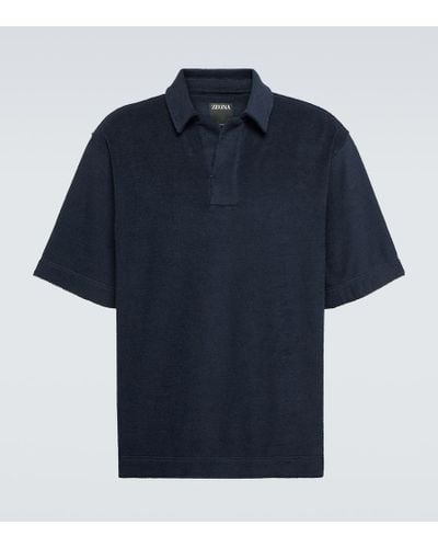 Zegna Cotton Polo Shirt - Blue