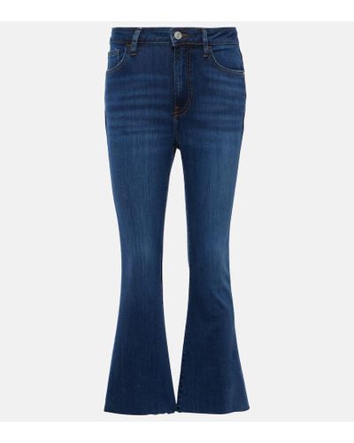FRAME Jeans bootcut cropped de tiro medio - Azul
