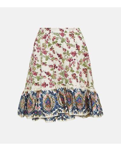 Etro Minifalda de algodon estampada - Multicolor