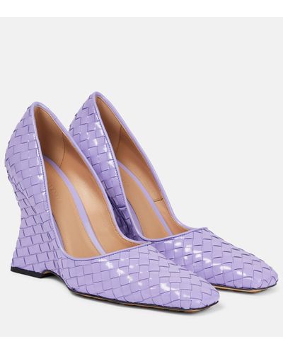 Bottega Veneta Escarpins compenses Comet en cuir - Violet