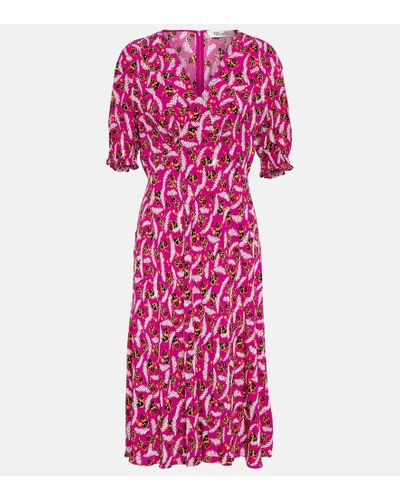 Diane von Furstenberg Jemma Floral Midi Dress - Purple