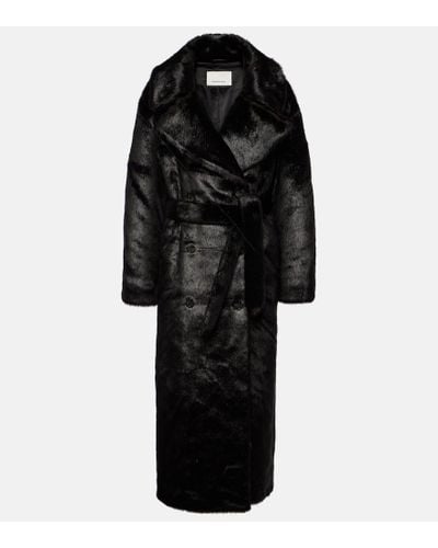 Frankie Shop Joni Faux Fur Coat - Black