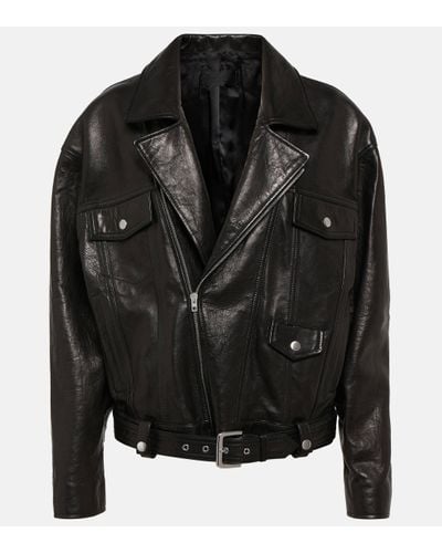 Nili Lotan Lenny Leather Biker Jacket - Black