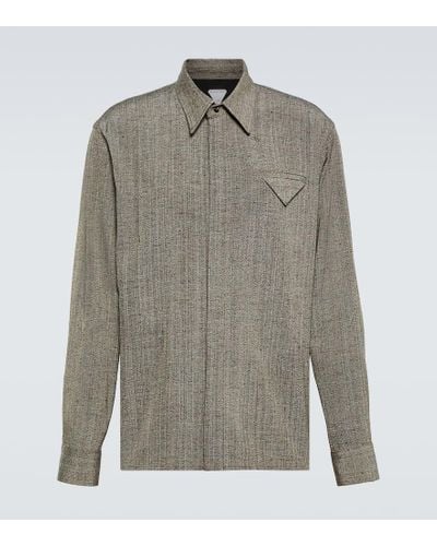 Bottega Veneta Tweed Shirt - Gray