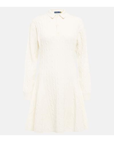 Polo Ralph Lauren Miniabito in lana e cashmere a trecce - Neutro