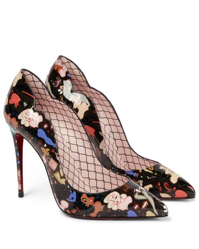 Christian Louboutin Hot Chick 100 Patent Leather Pumps - Brown