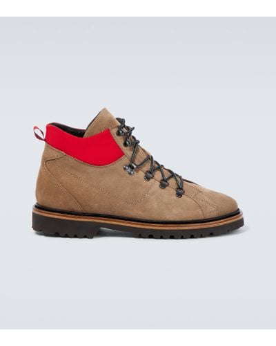 Kiton Suede Hiking Boots - Red