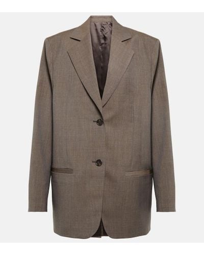 Totême Oversized Wool Blazer - Brown
