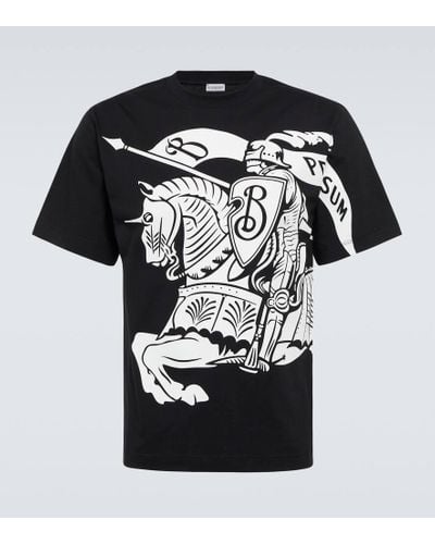 Burberry Bedrucktes T-Shirt aus Baumwoll-Jersey - Schwarz