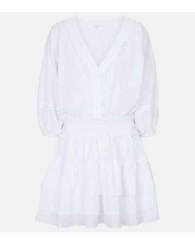 Poupette Vestido corto Ariel de algodon - Blanco