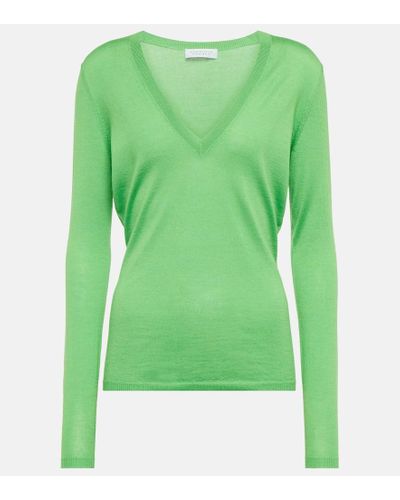 Gabriela Hearst Marian Cashmere And Silk Sweater - Green