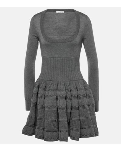 Alaïa Wool-blend Minidress - Grey
