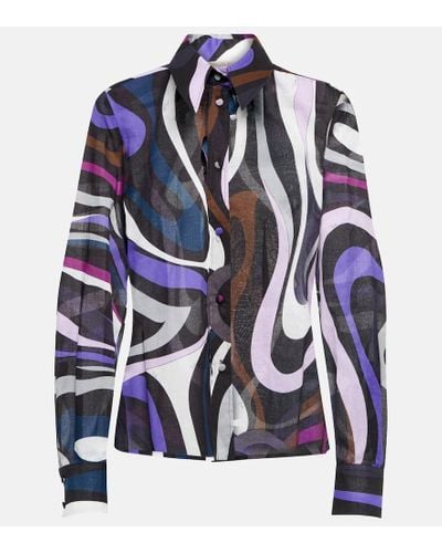 Emilio Pucci Bedrucktes Hemd aus Baumwolle - Mehrfarbig