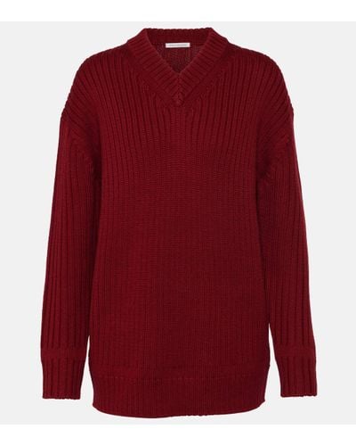 Emilia Wickstead Ribbed-knit Wool Jumper - Red