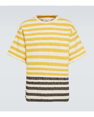 Jil Sander T-shirt in cotone a righe - Giallo