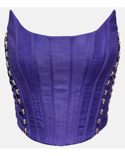 Zimmermann Top corset en lin et soie - Violet