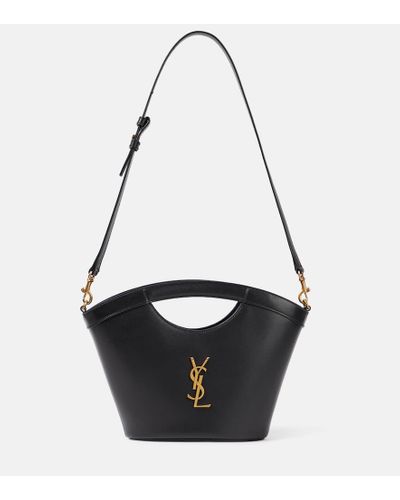 Saint Laurent Schultertasche Shopping Mini aus Leder - Schwarz