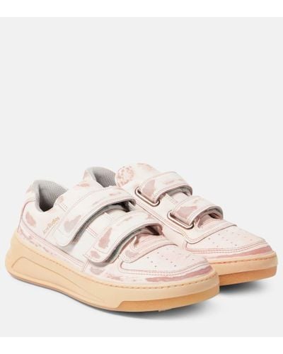 Acne Studios Steffey Leather Sneakers - Pink
