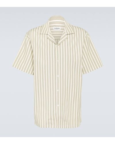 Lanvin Striped Cotton Bowling Shirt - Natural