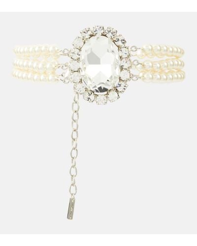 Jennifer Behr Collana Gretna con cristalli e perle bijoux - Bianco