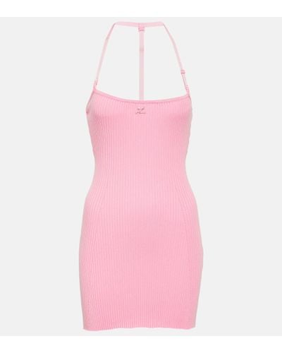 Courreges Ribbed-knit Minidress - Pink